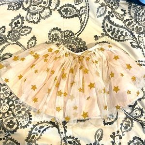 Glittery gold stars mesh skirt